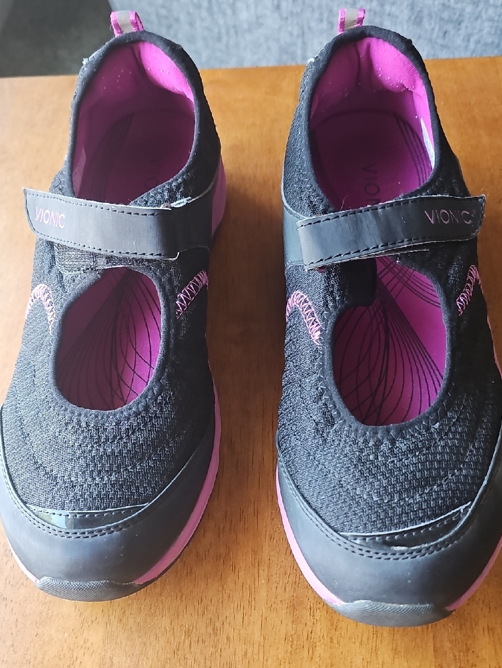 Vionic Black Mary Jane Sneakers with Pink Lining - Picture 2 of 5